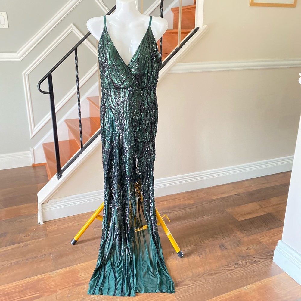 Banjul Sequin Fitted Long Prom Dress